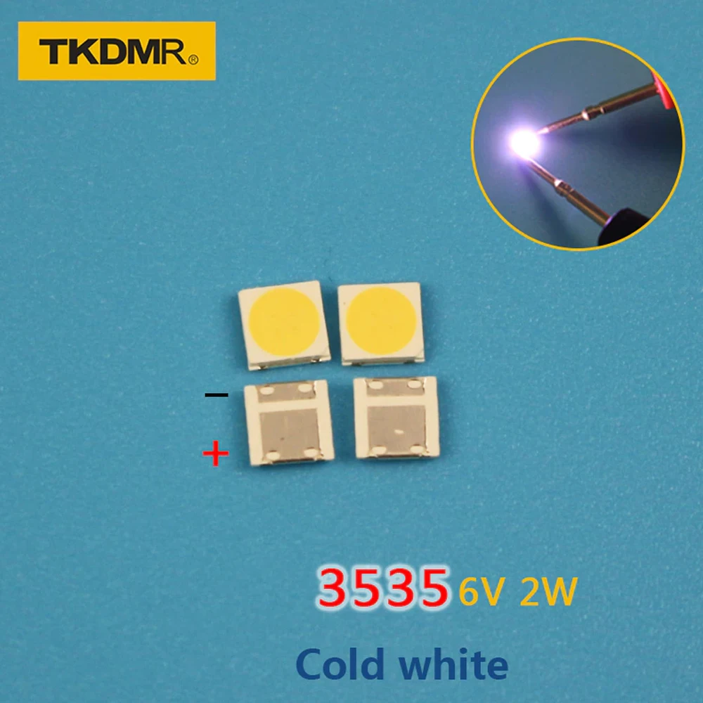 

TKDMR 30 шт./лот для SMD LED 3535 6 В холодный белый чип-2 2 Вт для ТВ/ЖК-подсветки телевизора