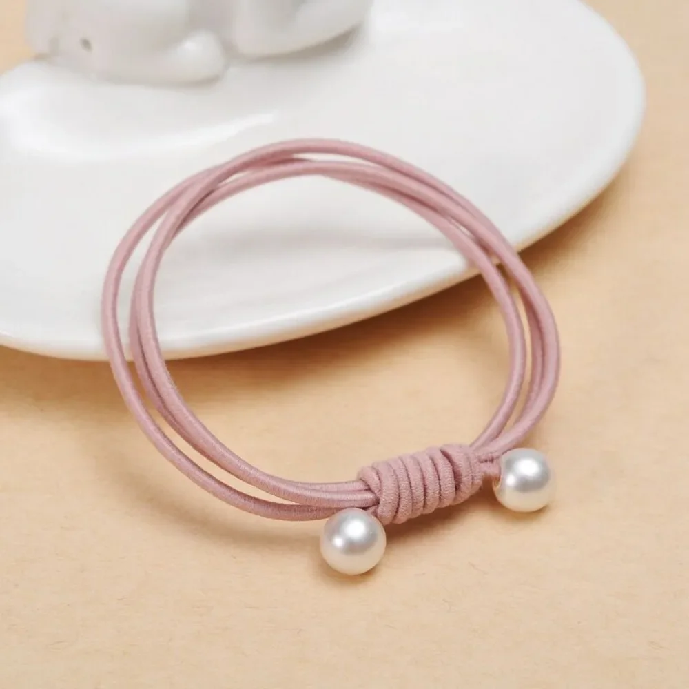 Эластичная веревка для волос с жемчугом и бисером резиновый ремешок круглой