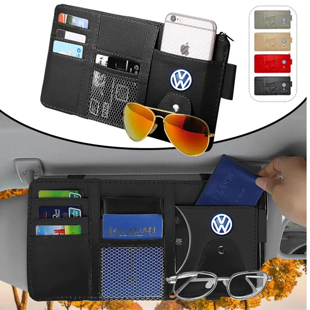 Автомобильный солнцезащитный козырек оправа для очков держатель билетов Volkswagen VW