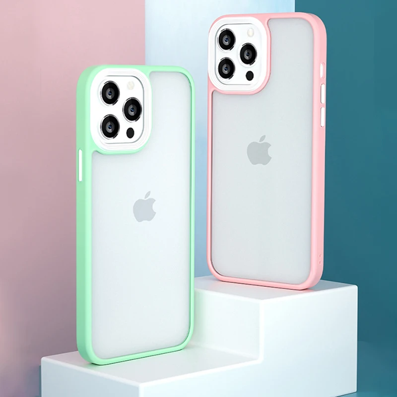 

Матовый прозрачный противоударный силиконовый чехол-бампер для iPhone 11 12 13 Pro Max 12 Pro Max