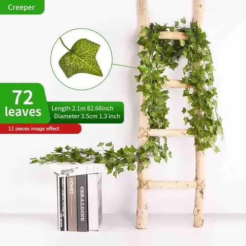 Искусственный плющ Uflower зеленый 2.1 м