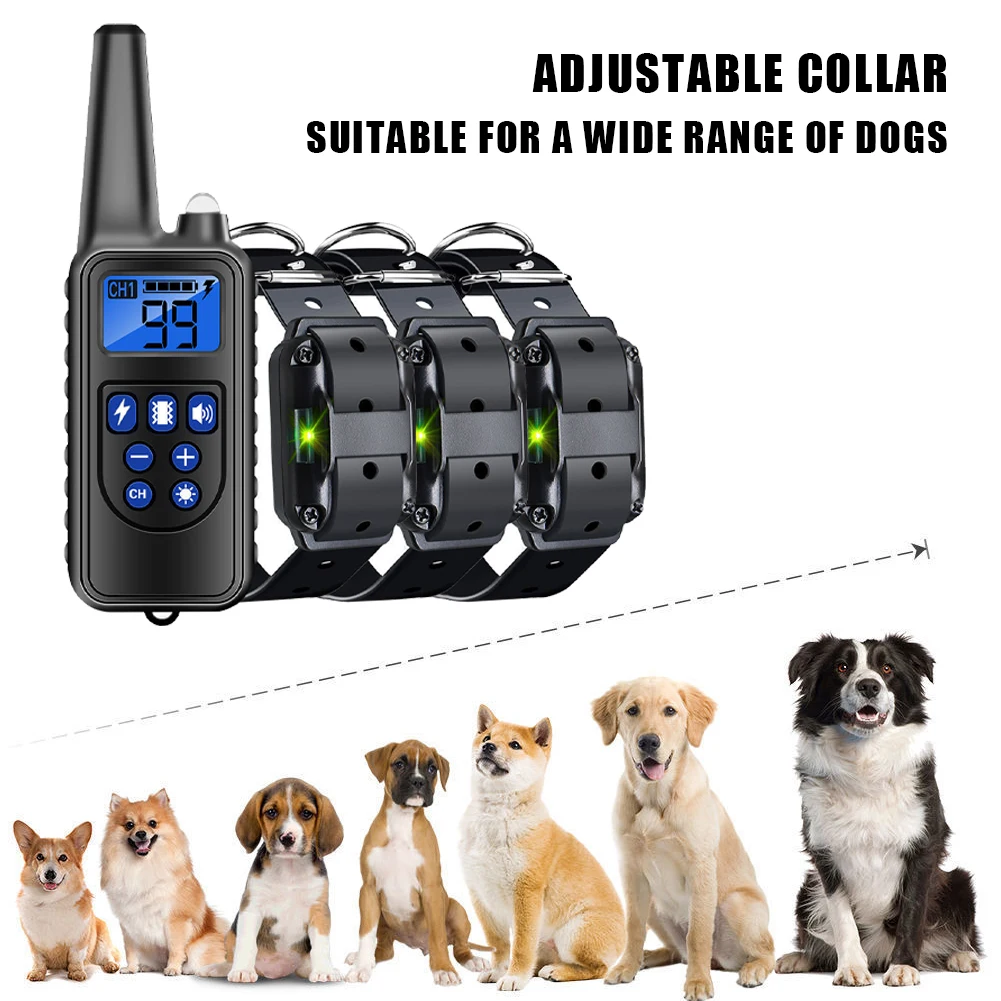 

800M Dog Bark Collar Waterproof Anti Barking Training Collar Rechargeable No Bark Collar with Remote for Large Medium Small Dogs