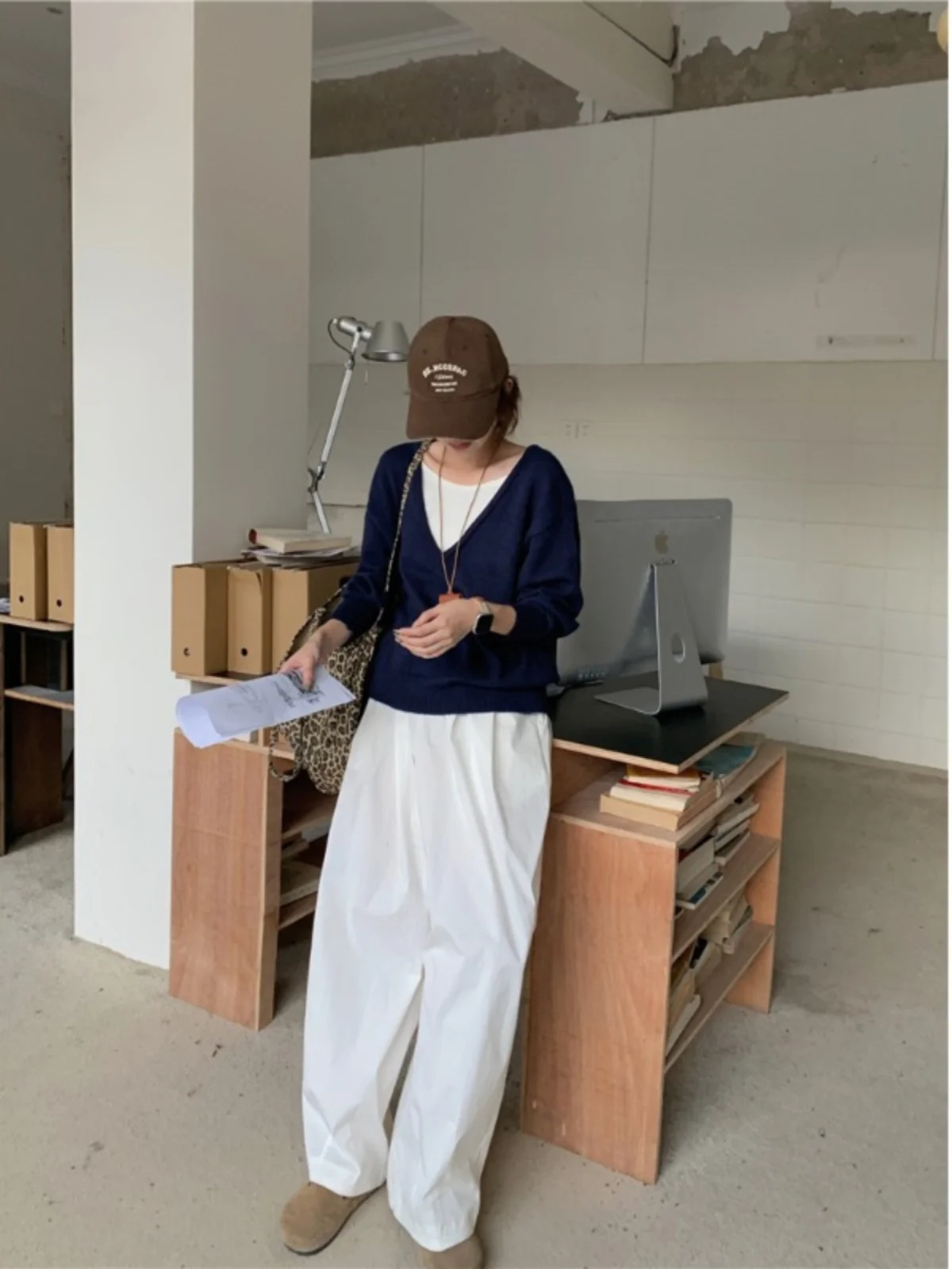 Пуловер с имитацией двух частей для ленивых женщин вязаный свитер длинным