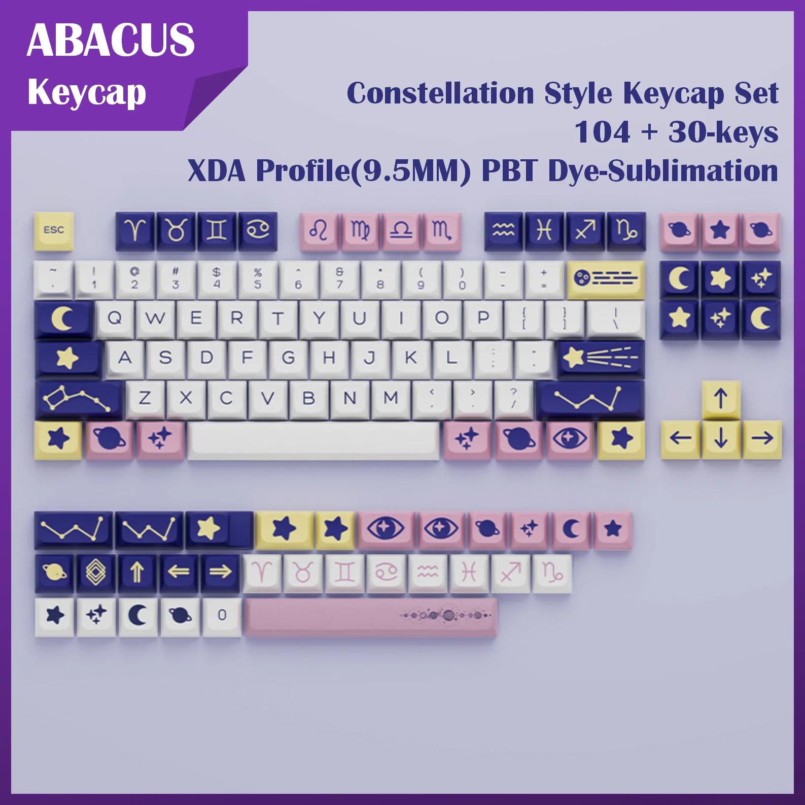 

Колпачки для клавиш XDA, 9,5 мм, 104 + 30 клавиш
