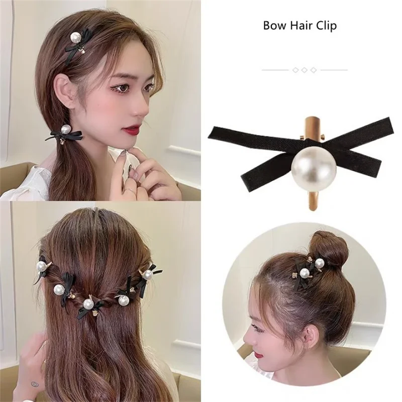 

Hot 2PC Sweetly Pearl Bow Hairpin Hair Claw Side Clips for Women Girls Kids Child Gift Party Hair Accessories Headwear Ornament