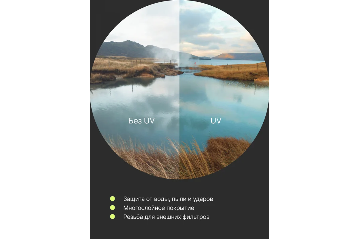 Набор из 3 фильтров RayLab (UV CPL ND8) 40.5-77 mm с пеналом защита объектива камеры |