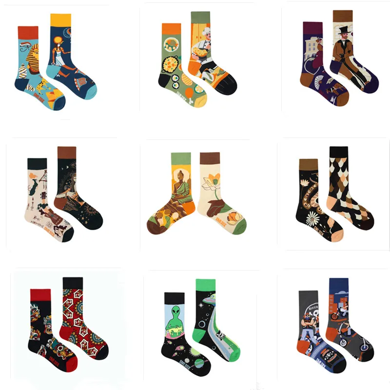 Medium High Tube Colorful Socks Mystery Alien Cotton Cowboy Clown Bomb Unisex Socks