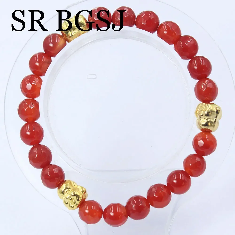 8 мм 7-8 дюймов круглый сердолик красный натуральный агат оникс камень Будда йога