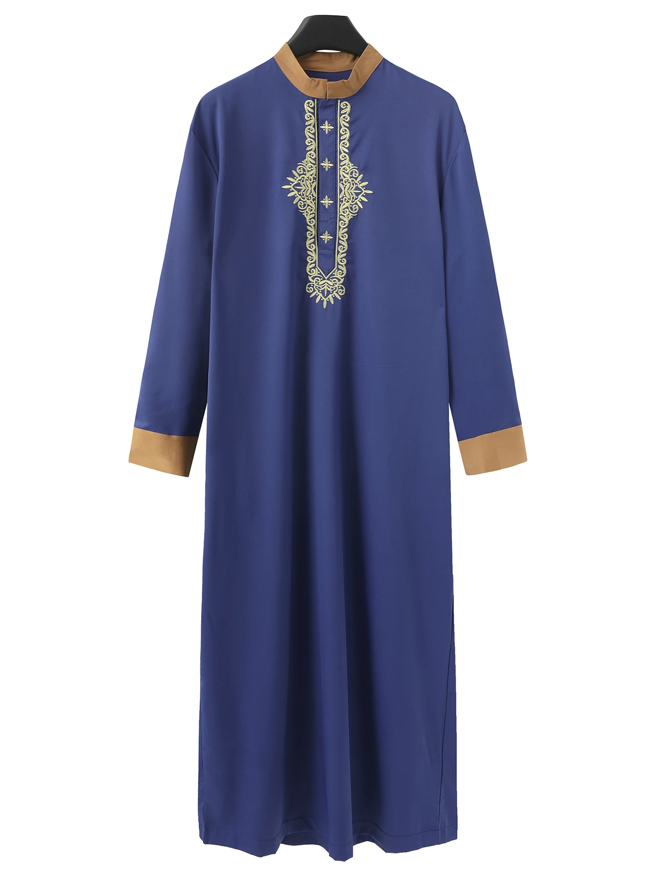 Мусульманский мужской кафтан Siena в стиле 2024 с длинными рукавами и вышивкой