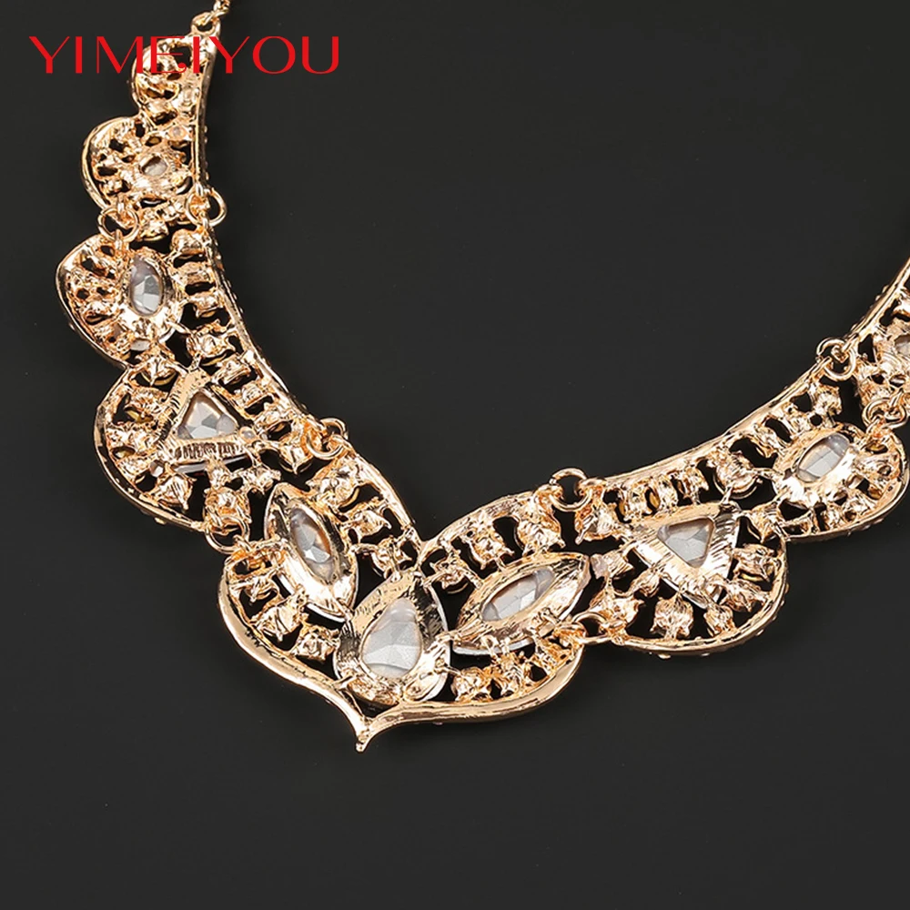 Italy Wedding Jewelry Fashion Earrings Set Simple Luxury Crytal Necklace Zircon Party Korean New Style Trendy Elegant Girl Gift
