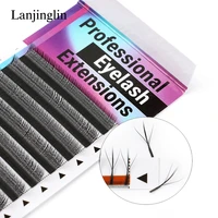 lanjinglin flowering w shape eyelash individual lashes natural 3d premade volume fan lashes w style extension tools faux cils