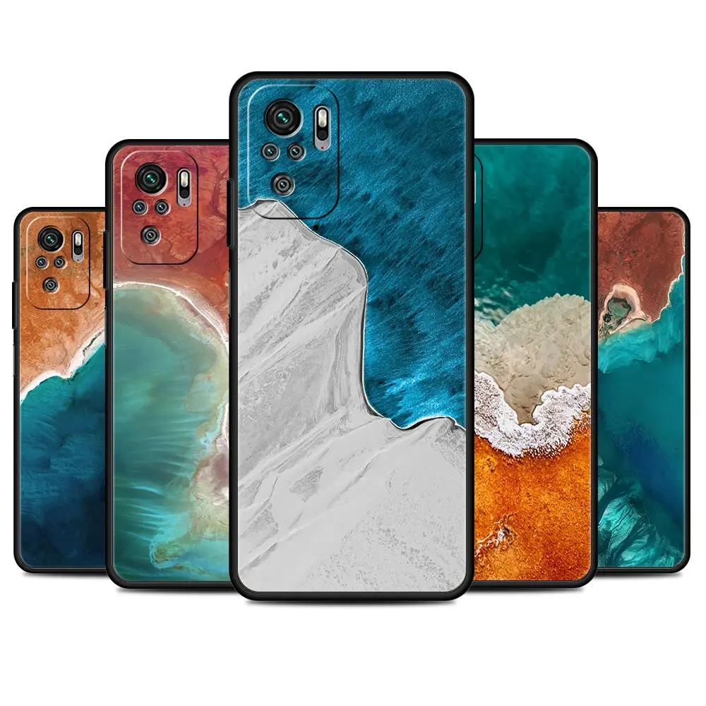 

Marble Crack Case For Xiaomi Redmi Note 9S 9 8 10 Pro 11 7 8T 9C K40 7A Black TPU Soft Phone Cover Shell