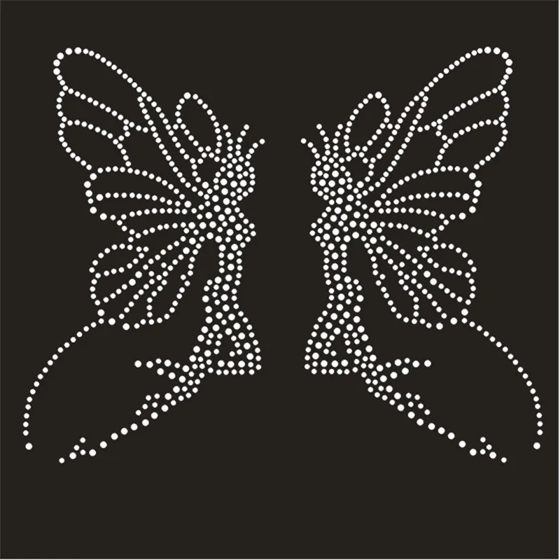 

Angel Rhinestones Stickers Jeans Hot Fix Motif Iron On Patches Crystal Applique Custom Strass Thermocollant Badges For Clothes