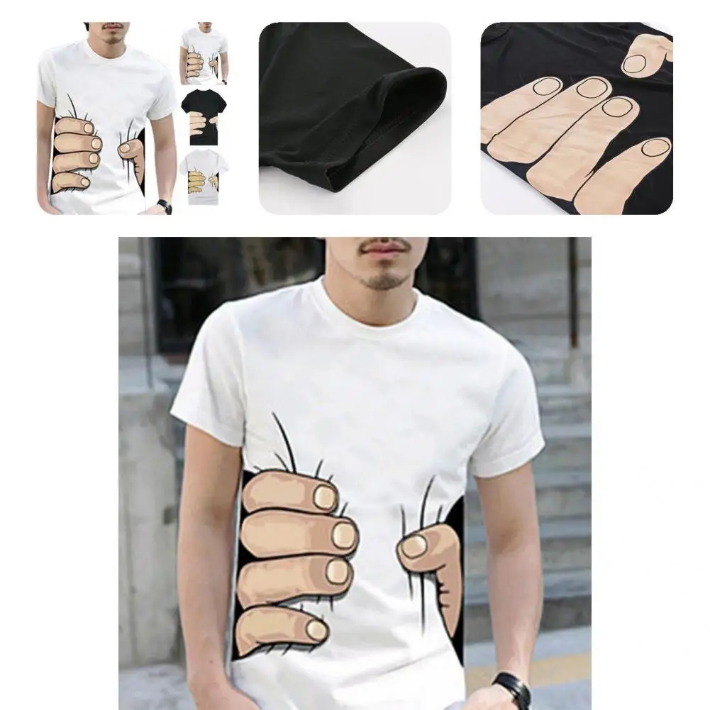 

Chic Summer T-shirt Round Neck All Match Breathable Lightweight Summer Shirt