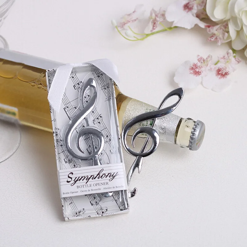 12pcs Souvenir Wedding Gifts Personalized Beer Opener Musical Note Opener Party Favors Alloy Presents For Wedding Guest