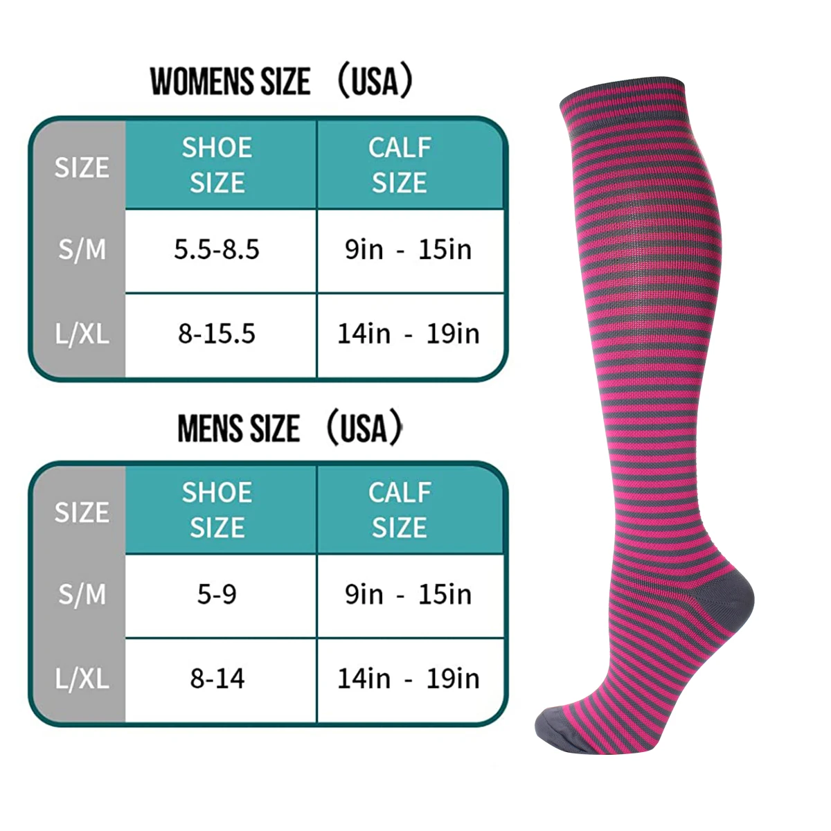 Dropshipping 6 Pairs Women Men Compression Socks Knee High Stockings Elastic Sports Running Nurse Climbing Cycling Socks Men