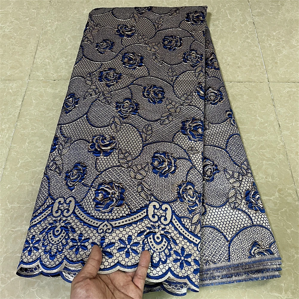 

2023 High Quality African Nigerian Tulle Lace Fabric Organza Embroidery Guipure Party Gown Dress Brocade Jacquard Wedding 5Yard