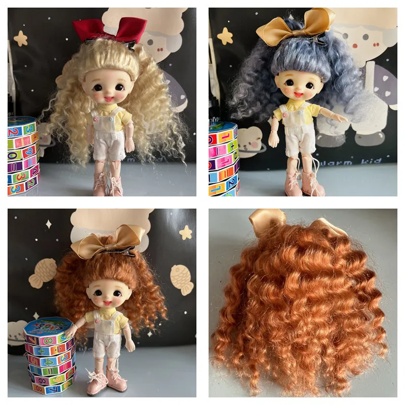 S 1/8 Ob11 Dolls Hair Wigs Purely Handmade Mohair Hair Wig To Diy Ob11 Bjd Hair