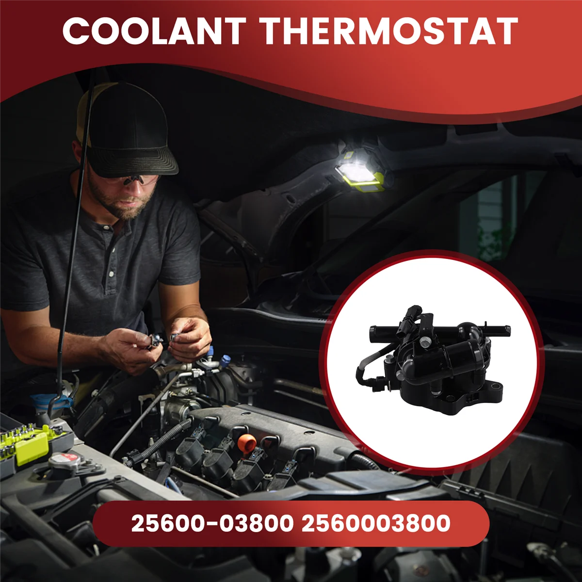 25600-03800 Термостат охлаждающей жидкости двигателя автомобиля для Hyundai Kia 2560003800