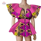 Африканское базиновое мини-платье Bintarealwax для женщин, с пышными рукавами, размера плюс, бальное платье без бретелек, WY2338