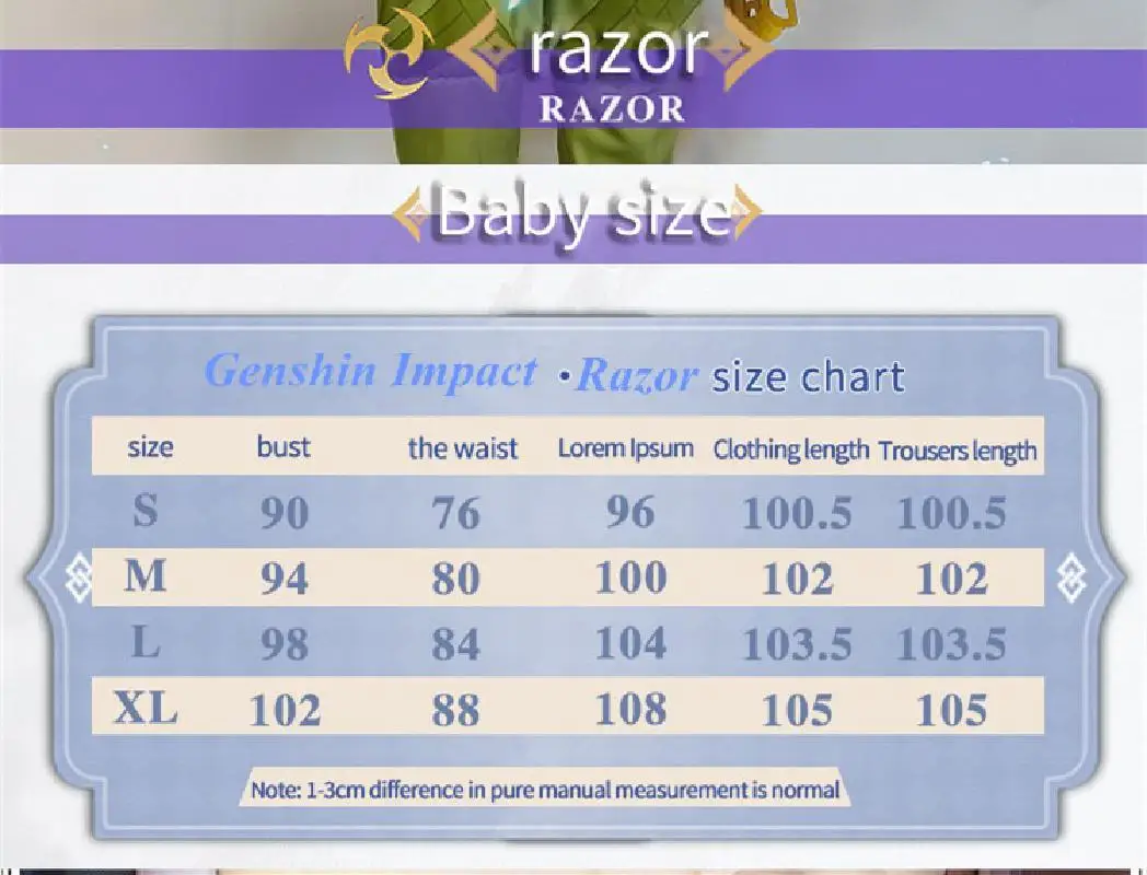 Костюм COS бритвы Genshin Impact из аниме Бегущий волк карнавал комикс шоу бритва модные