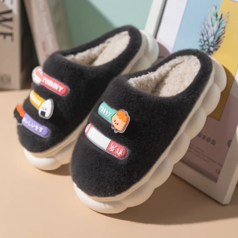 2022 Winter Strange Things Cotton Slippers Women Design Cute Funny Warm Ladies' Slides Indoor Soft Plush Unisex Platform Shoes
