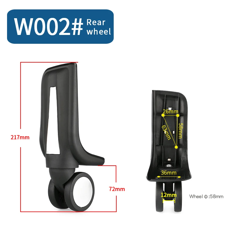 Front And Rear Wheels Trolley Universal Wheel Locker Luggage Suitcase Roller Casters Cloth Box Replacement Accessories Casters