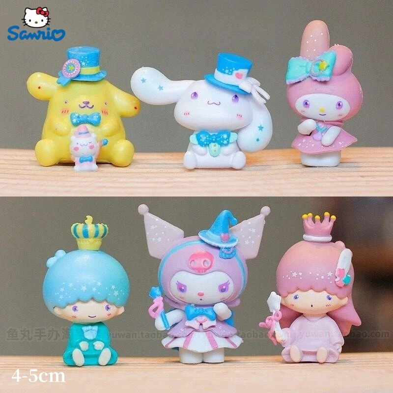

6pcs/Set Sanrio Blind Box Kuromi Cinnamoroll My Melody Kawaii Anime Figures Dolls Mystery Box Fantasy Series Toy Kid Gifts Decro