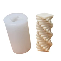 candle molds 3d spiral square candle molds novelty silicone mold homemade diy tools mould for making aromatherapy beeswax candle