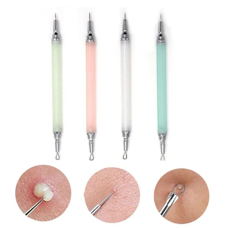 

Detachable Double-Head Facial Blackhead Acne Remover Needle Stainless Steel Comedone Blemish Cleansing Needles Makeup Tool