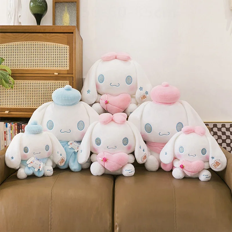 Фото 55 см Kawaii Sanrio плюшевая игрушка Cinnamoroll мягкая кукла со шляпой в форме сердца большая мягкая кукла для детей подарок на день рождения и Рождество идеальный №1