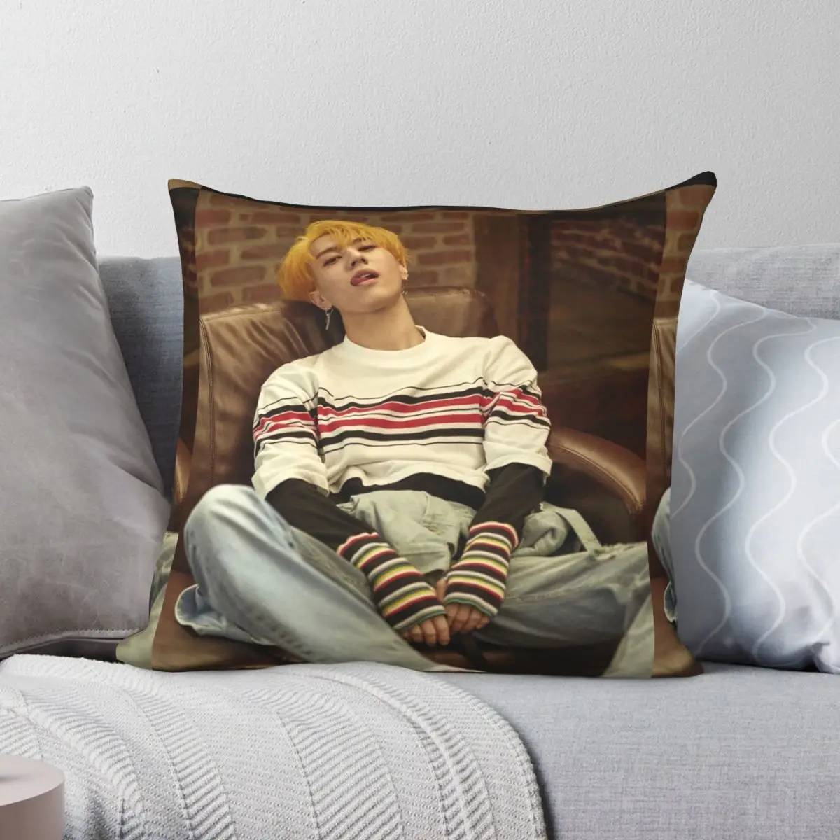 

Yugyeom Pillowcase Polyester Linen Velvet Creative Zip Decor Home Cushion Case