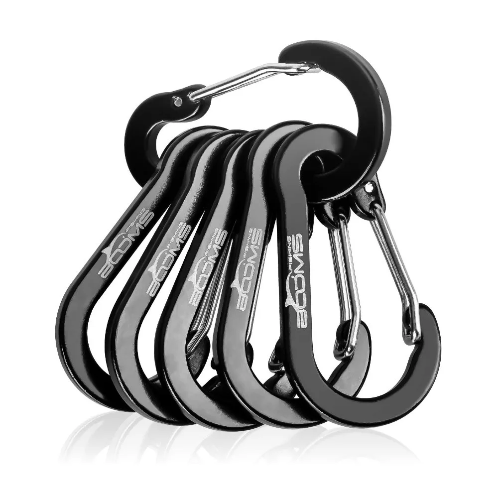

Dropshipping 6pcs Mountaineering Buckle Steel Small Carabiner Clips Outdoor Camping Multi Tool Fishing Climbing Acessories
