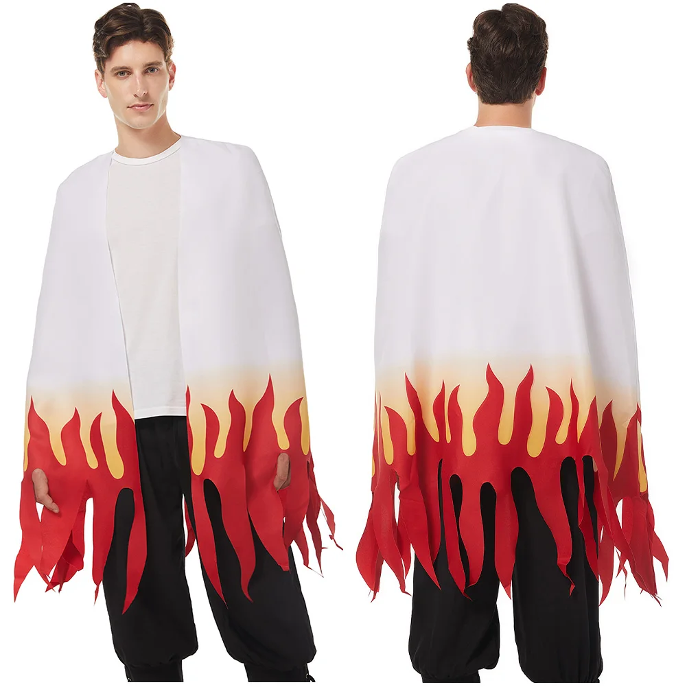 

Demon Slayer Kimetsu no Yaiba Rengoku Kyoujurou Cosplay Costume Only Cloak Halloween Carnival Party Clothes For Men Male