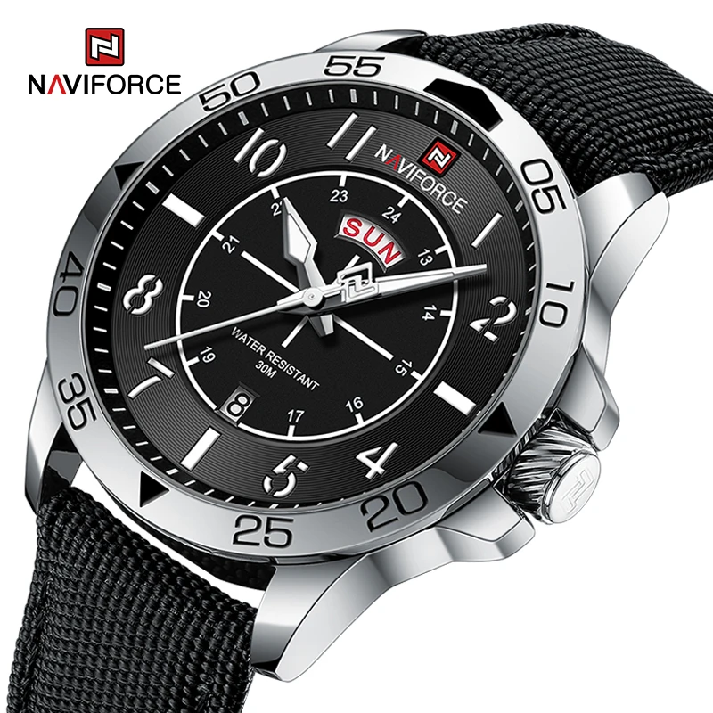 Часы наручные NAVIFORCE мужские с нейлоновым ремешком повседневные