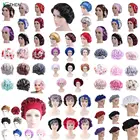 1 шт., Одноцветный сатиновый головной убор, шапка для укладки волос, длинный Уход за волосами, женская шапка для ночного сна, Шелковый головной убор, шапочка для душа, инструменты для укладки волос