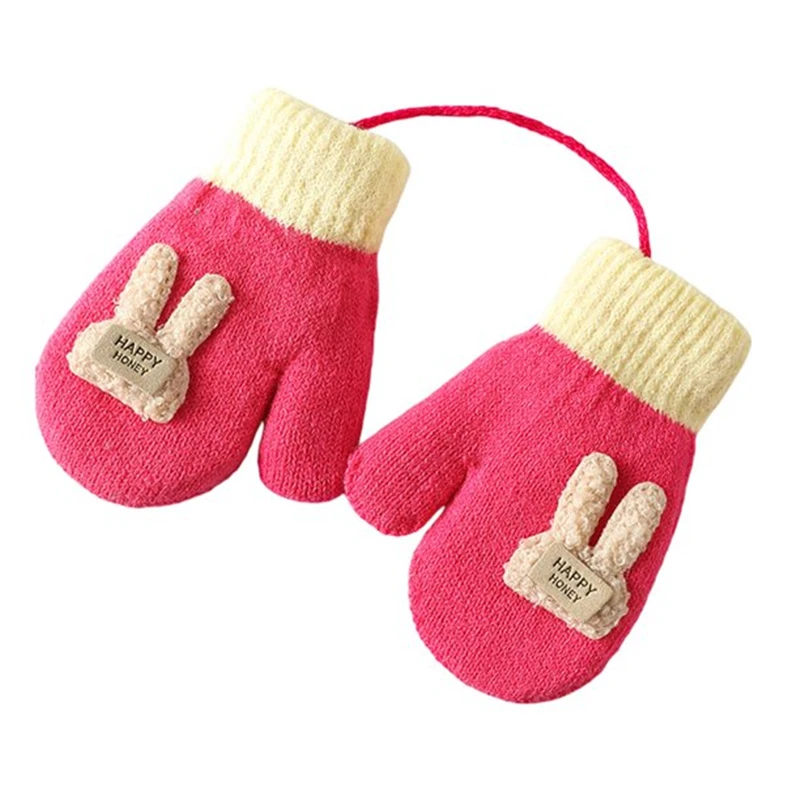 

Cartoon Rabbit Baby Mittens Winter Warm Kids Gloves Boys Girls Hand Warmer Knitted Gloves For Children Toddler Kids 1-3 Years