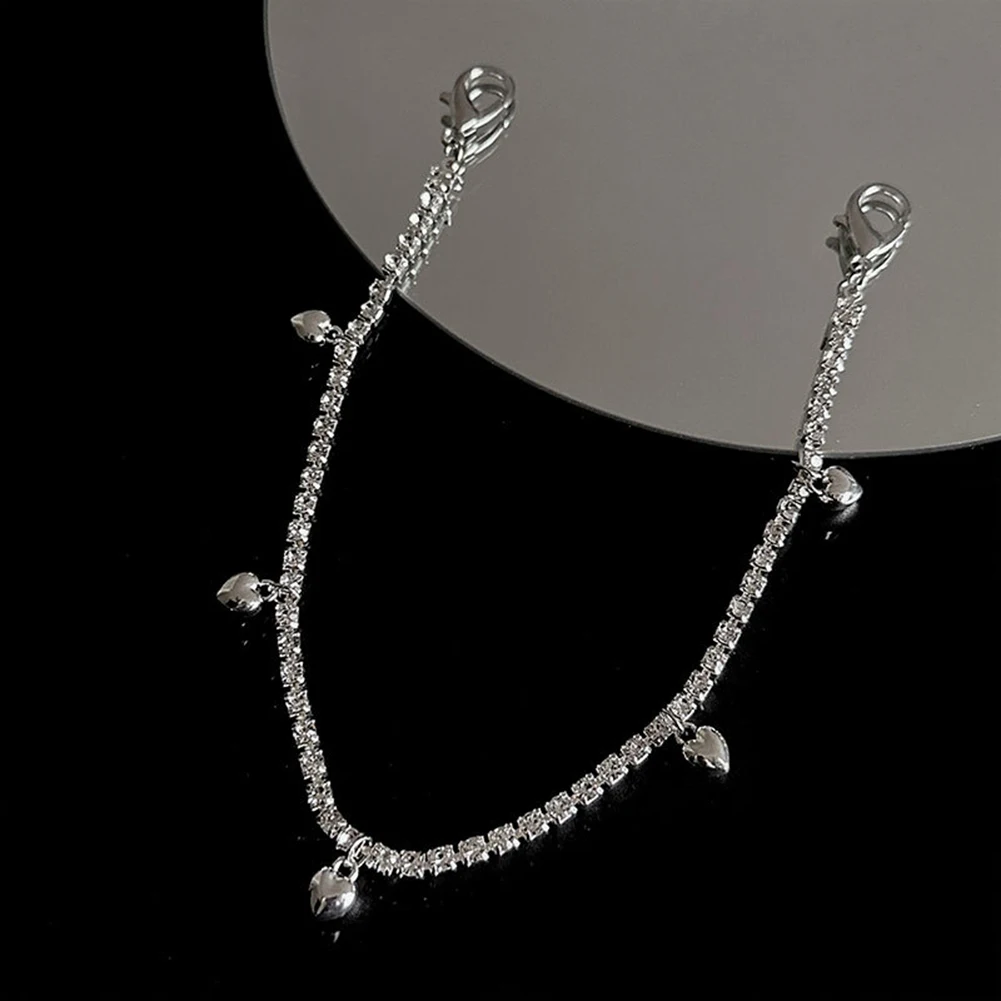 New Hip-hop Stainless Steel Chunky Chains Heart Shoe Buckles Decorations Canvas Board Shoes Accessories Creative Jewelry