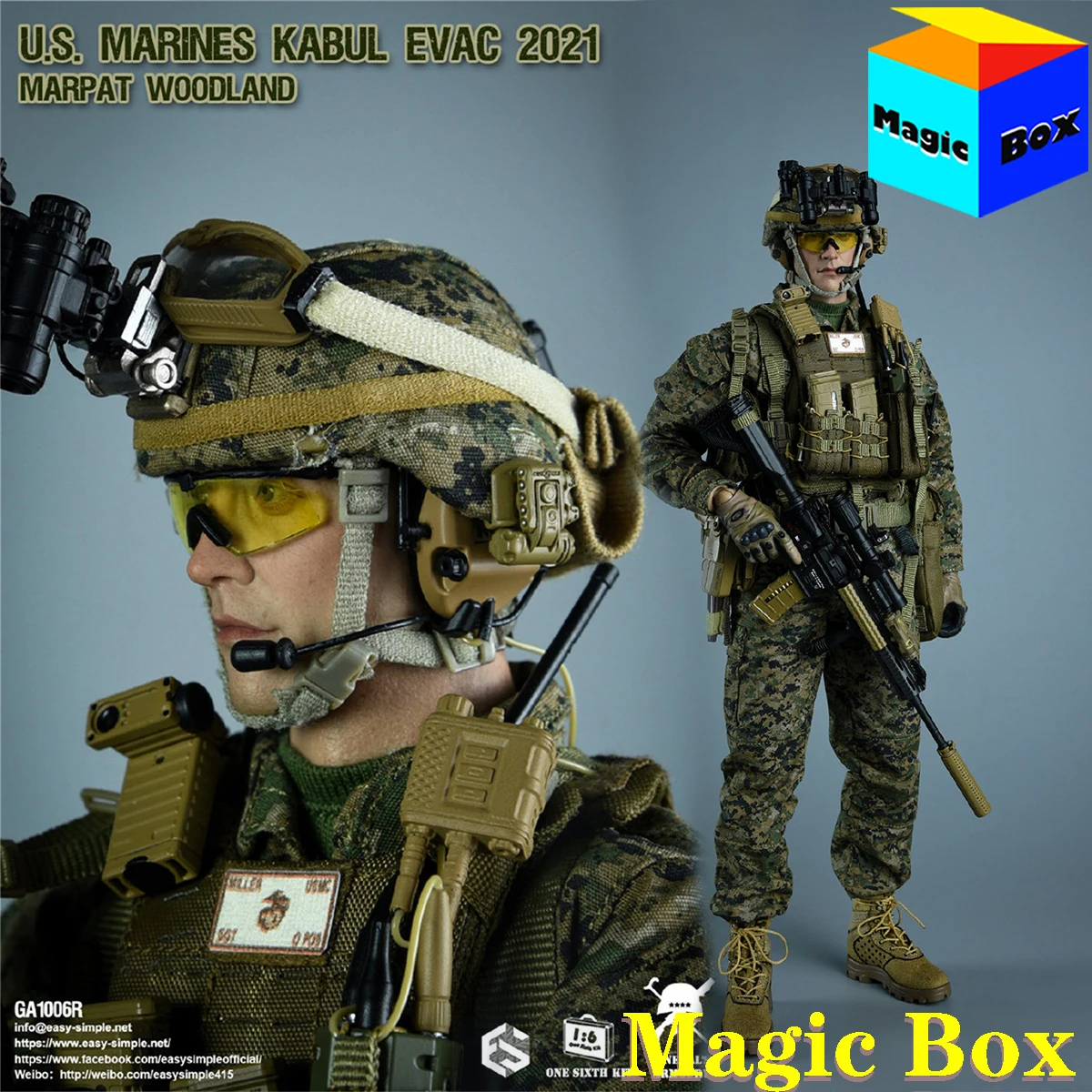 

Экшн-фигурка спецназа General's Armoury GA1006R 1/6 из корпуса морской пехоты США, модель 12 дюймов, простой и простой марпат, Лесной солдат, полный комплект куклы