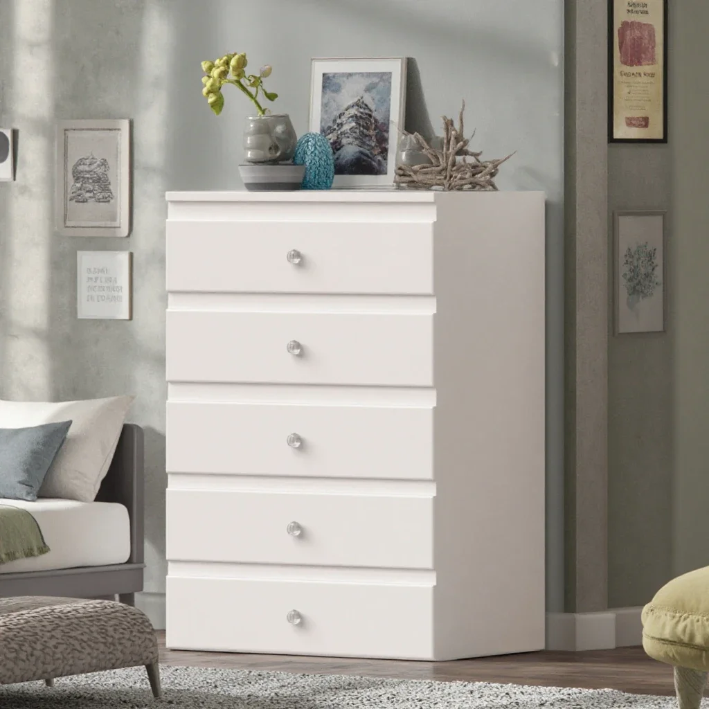 Фото Для Moderne 5-Schubladen-Schubladen Weiße Rumah Home Office Küche Esszimmer Bauernhausstv Solid Panel Cabinet №3