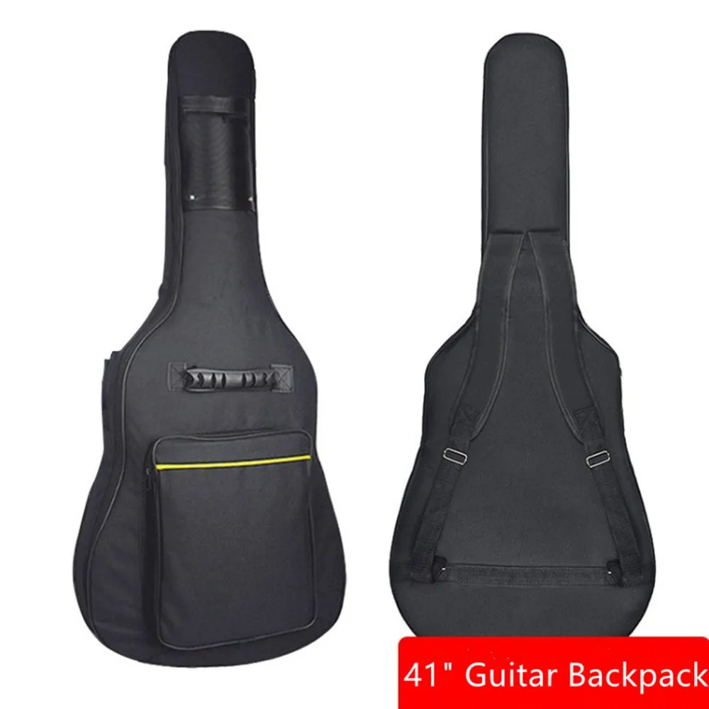 41" Acoustic Guitar Bag Double Straps Padded Black Guitar Case Gig Backpack Shoulder Strap Instruments Classical Guitar Bag