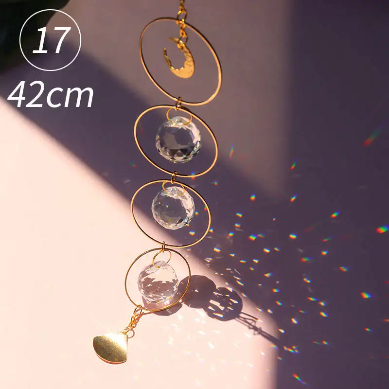 Rainbow Amethyst Ball Prism Pendant For Home Decoration Crystal Sun Catcher Devil's Eye Butterfly Decor