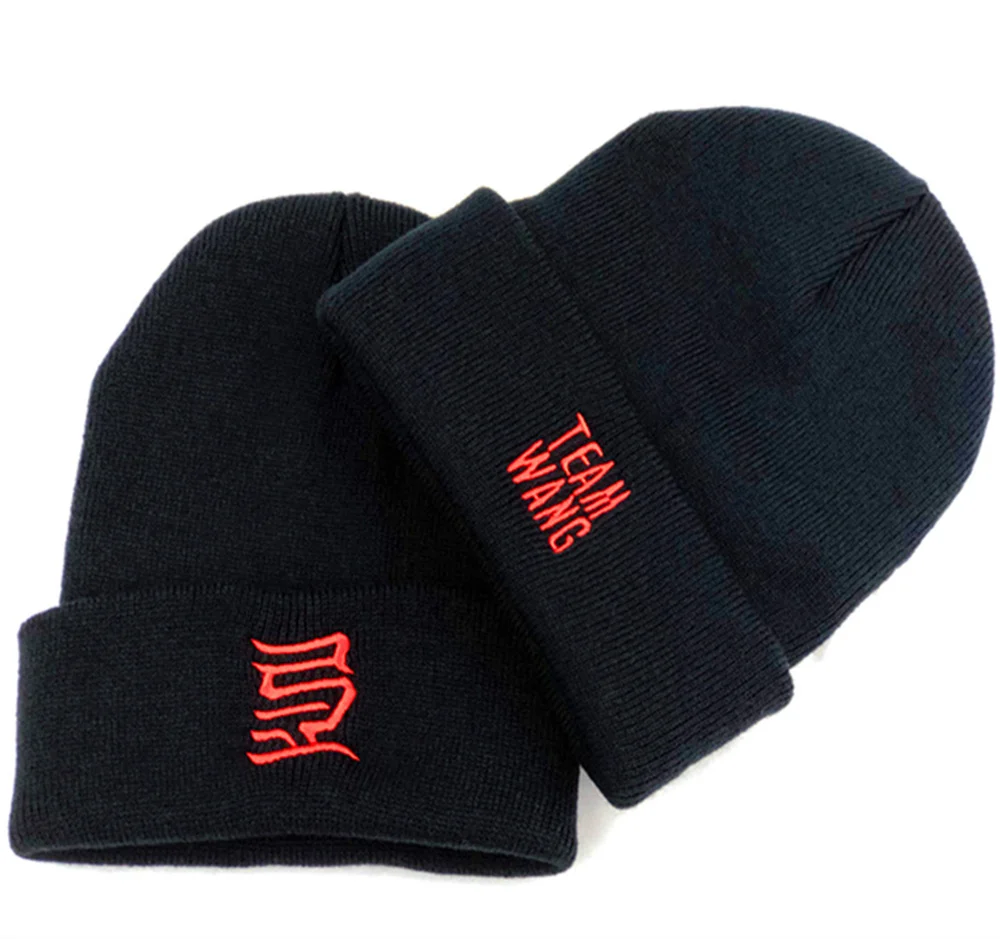 KPOP Team Wang Black Warm Knitted Brimless Hat Beanies Hip Hop Skullcap Street Men Beanie Unisex Melon Cap Got7 Fans Accessories