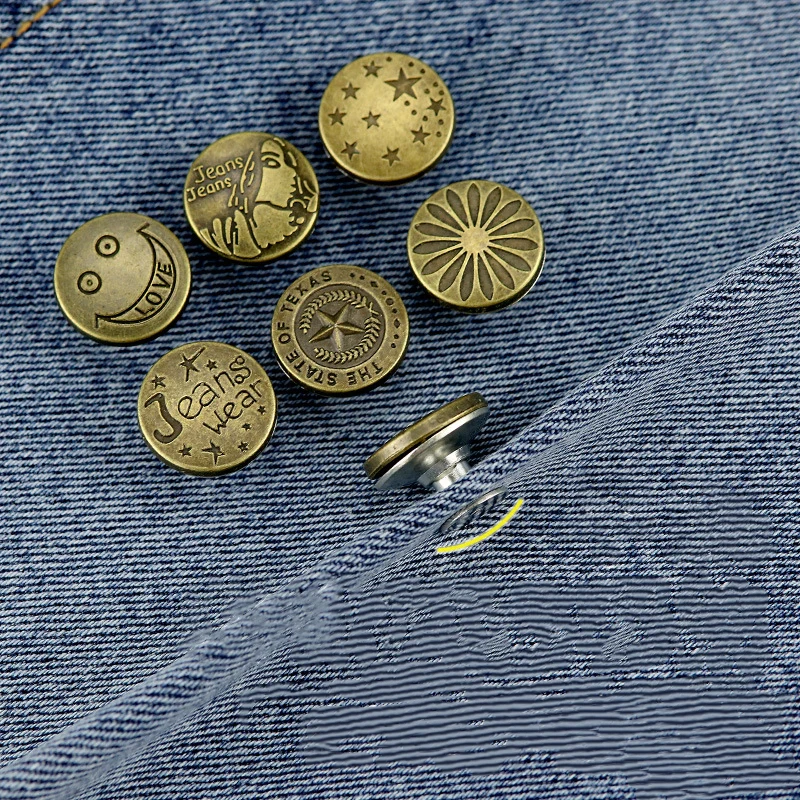 

Detachable Retro Metal Buttons Snap Fastener Pants Pin for Jeans Retractable Button Sewing-Free Buckles Perfect Fit Reduce Waist