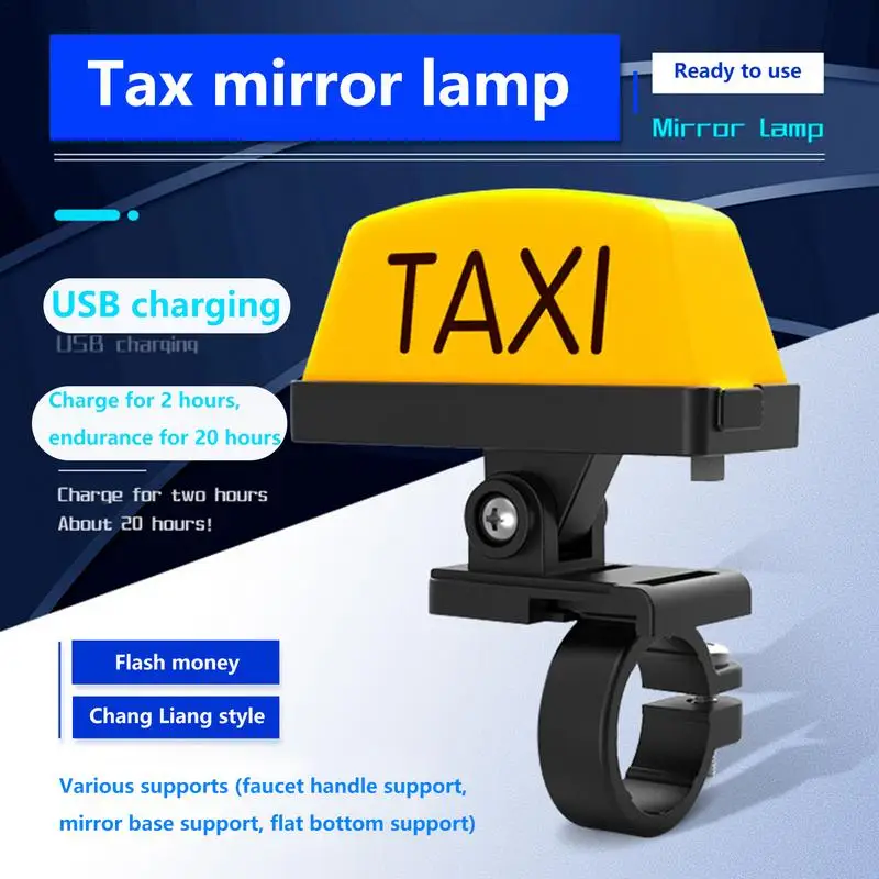 

Rechargeable Warning Taxi Box Sign LED Lamp Indicator Motorcycle Modified Decoration Light Adjustable Handle Helmet Light