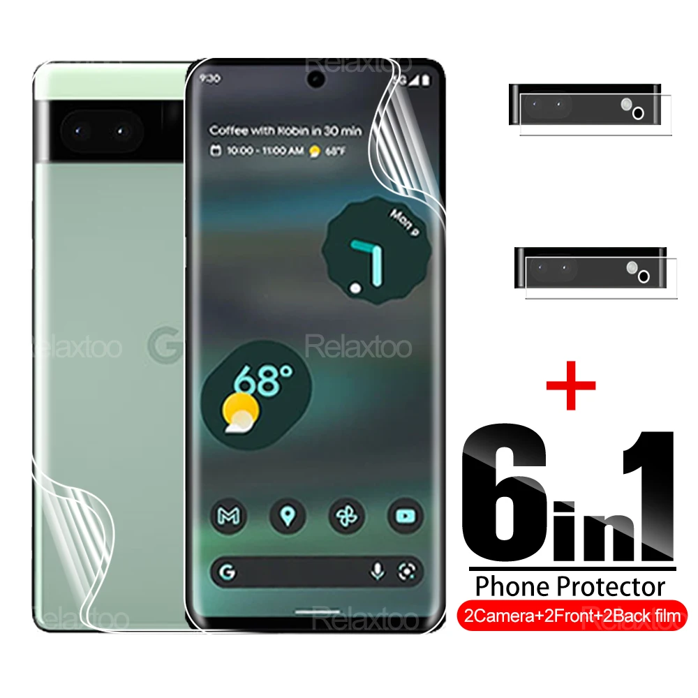 

6in1 Front Back Hydrogel Film For Google Pixel 6a Camera Lens Protector Goo gle Pixel6 a pro Pixel6a Protective Film Not Glass