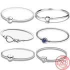 Браслет-Шарм из серебра 925 пробы с застежкой в виде сердца