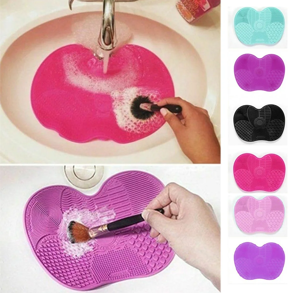 

1PC Silicon Makeup Brush Cleaning Mat Makeup Brush Cleaner Pad Cosmetic Brush Cleaning Mat Portable Washing Tool for Women