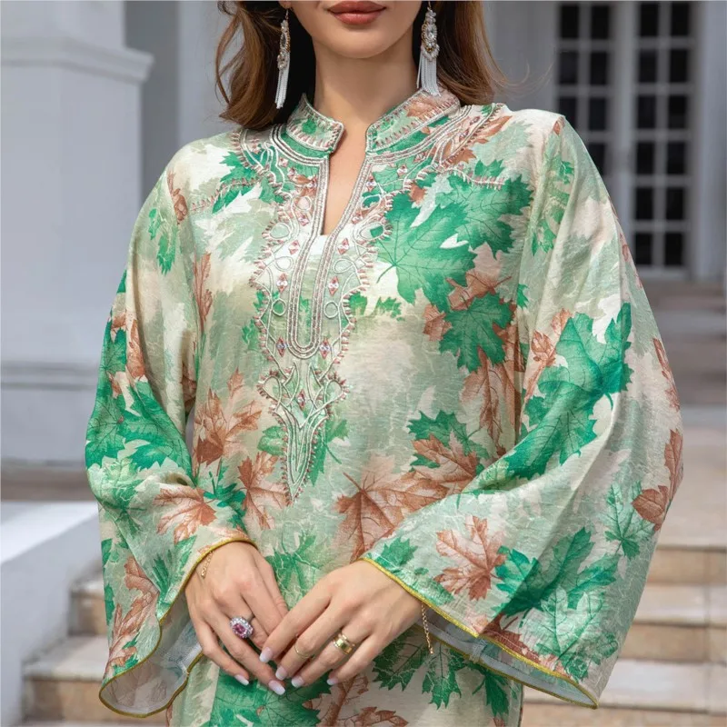 Модное женское платье с вышивкой большой размер Средний Восток Дубай