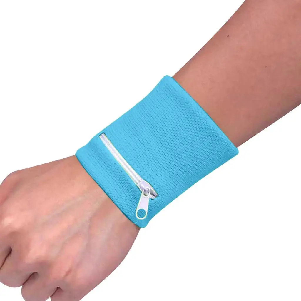 

1Pcs Wrist Purse Bag With Zipper Running Travel Bike Safe Sports Bag For Cycling Solid Cotton Wallet Pouch Wrist Wrap Bandage